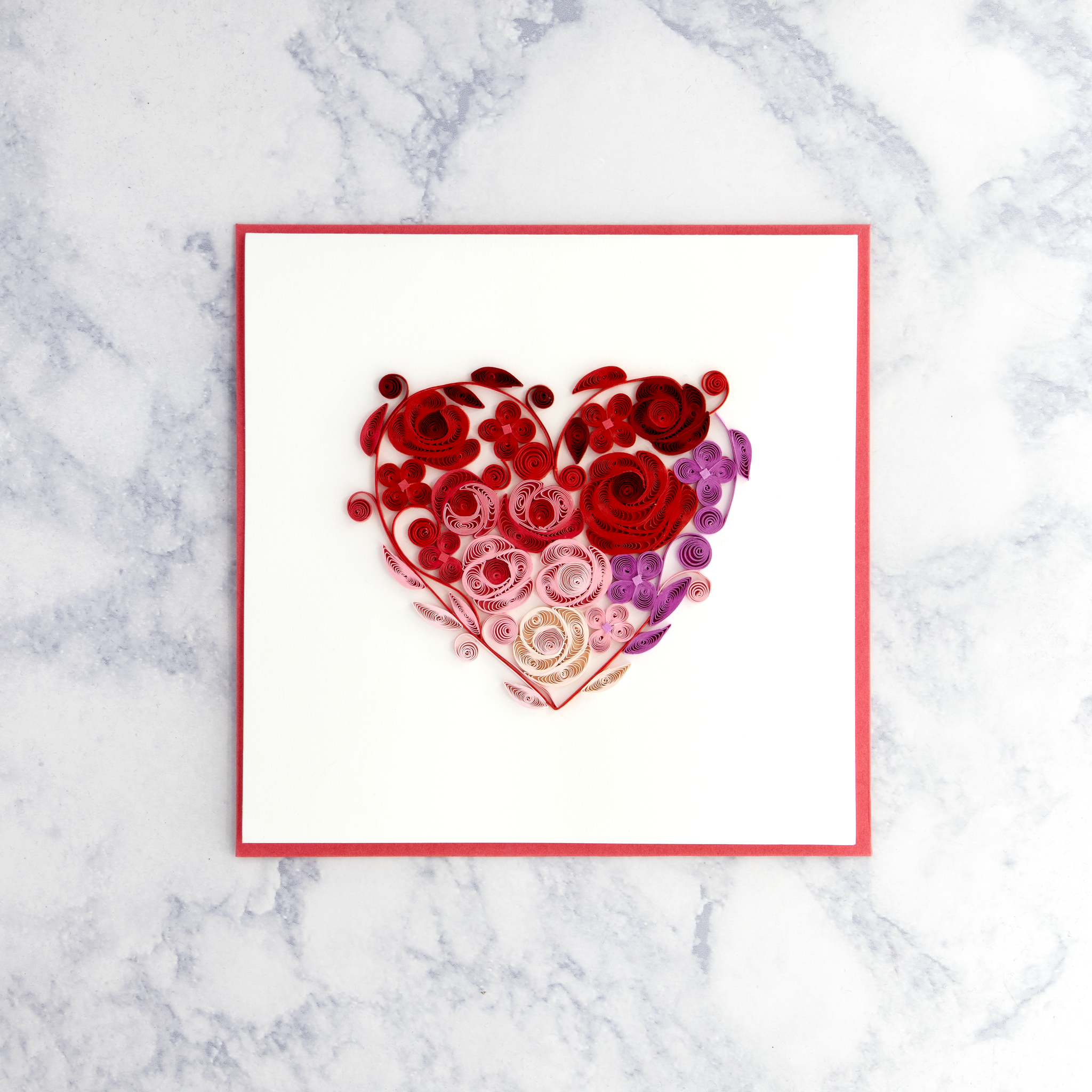 Handmade Ombre Heart Quilling Valentine's Day Card