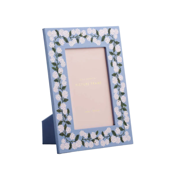 Blue Hydrangea Paper Wrapped Picture Frame