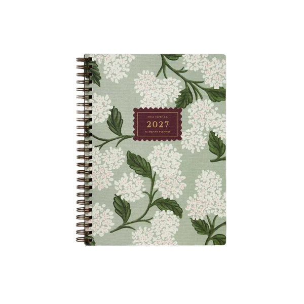 Sage Hydrange 12-Month Weekly Softcover Spiral Planner