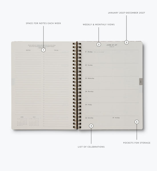 Sage Hydrange 12-Month Weekly Softcover Spiral Planner