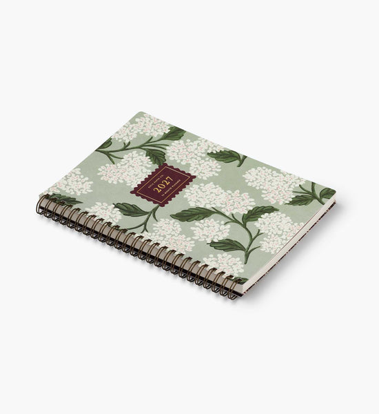Sage Hydrange 12-Month Weekly Softcover Spiral Planner