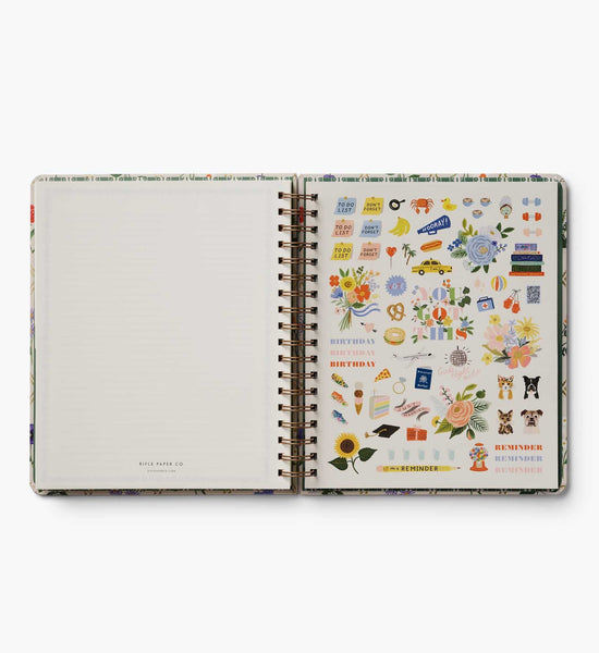 Garden Party 17-Month Weekly Academic Hardcover Spiral Planner