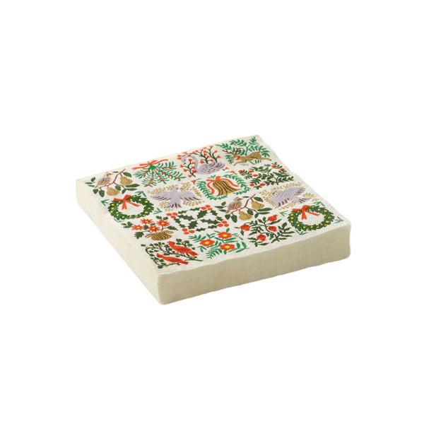 Christmastide Patterned Christmas Cocktail Napkins (Set of 20)