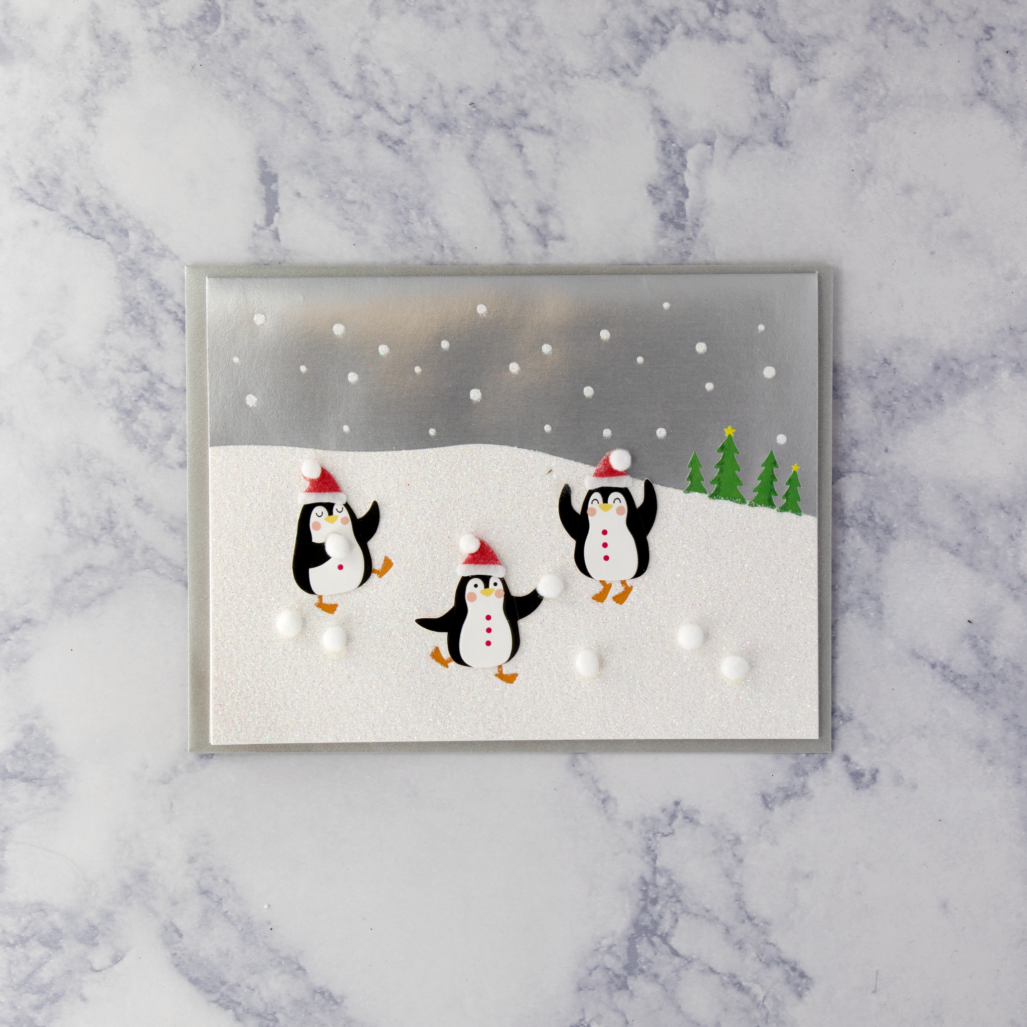 Penguins & Snowballs Christmas Card