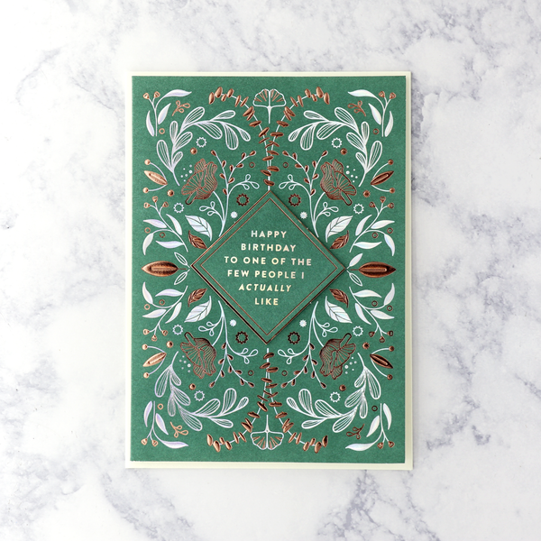 "People I Actually Like" Birthday Card