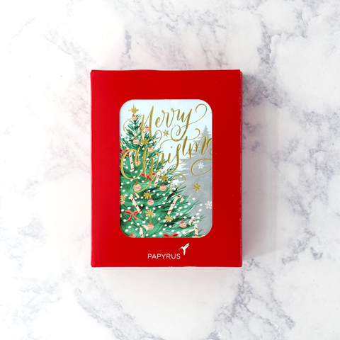 Pink Candy Tree Christmas Boxed Cards (Set of 20)