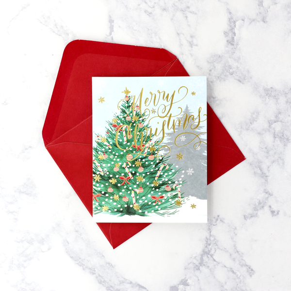 Pink Candy Tree Christmas Boxed Cards (Set of 20)
