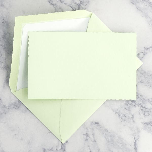 Pistachio "Créations de Paris" Deckled Edge Flat Boxed Cards (Set of 25)