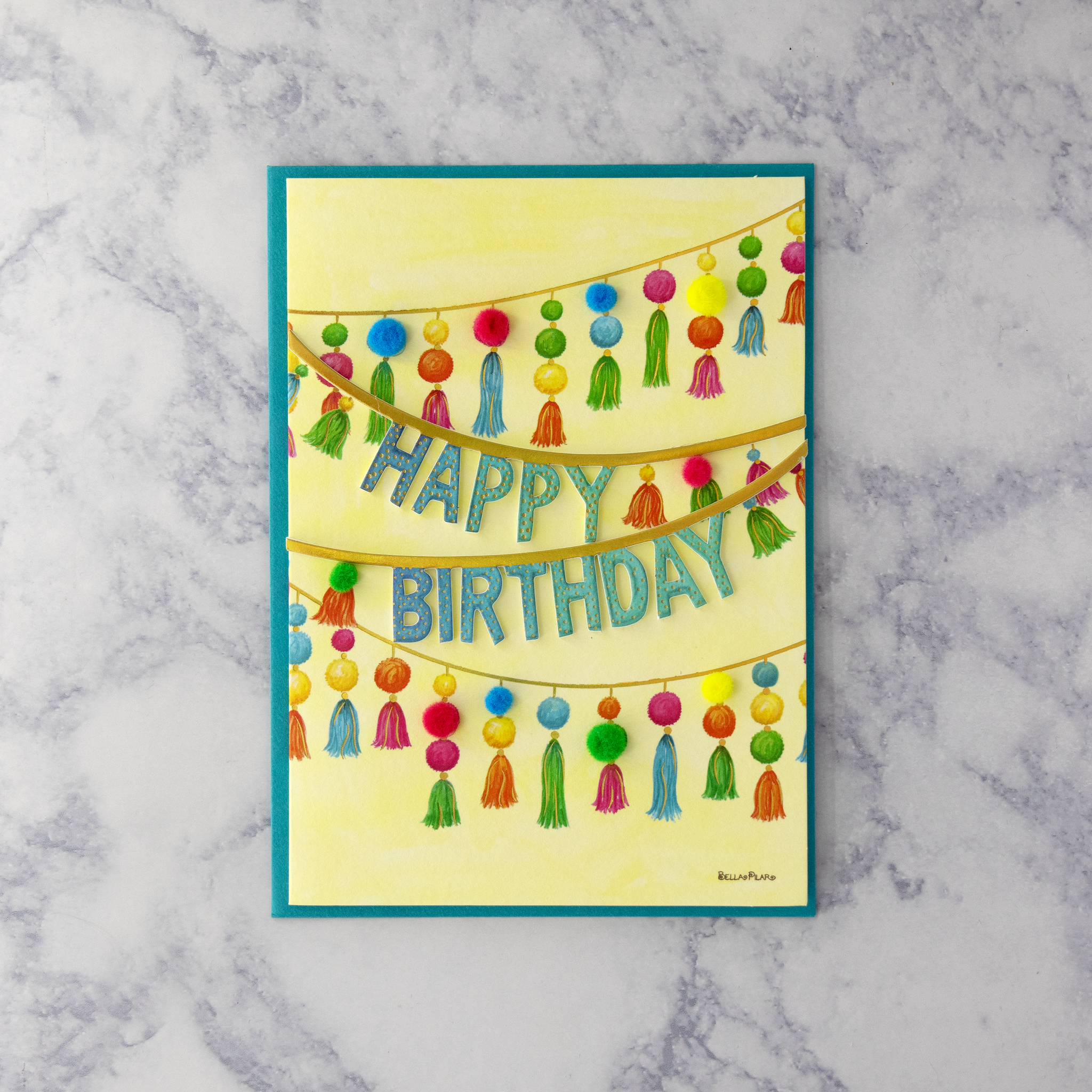 Pom-Pom Banner Birthday Card