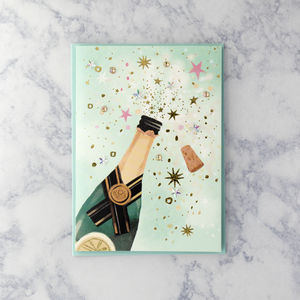 Pop-Up Champagne Congratulations Card