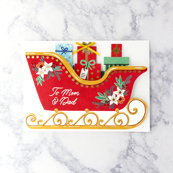 Pop-Up Sleigh Christmas Card (Mom & Dad)