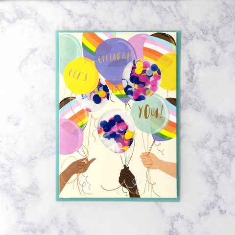 Pride Balloons LGBTQIA+ Birthday Card