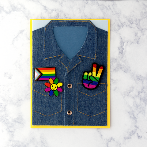 Pride Jean Jacket LGBTQIA+ Friendship Card