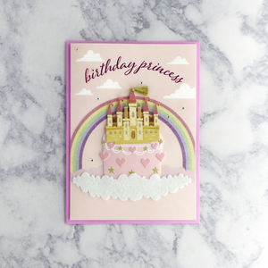 Princess Cake & Rainbow Birthday Card