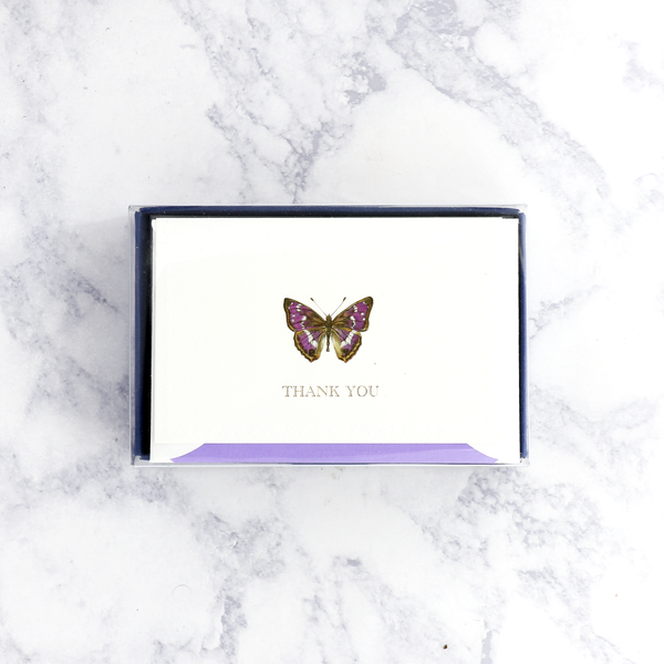Purple Butterfly Thank You Boxed Notes (Set of 10)