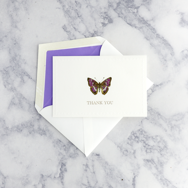 Purple Butterfly Thank You Boxed Notes (Set of 10)