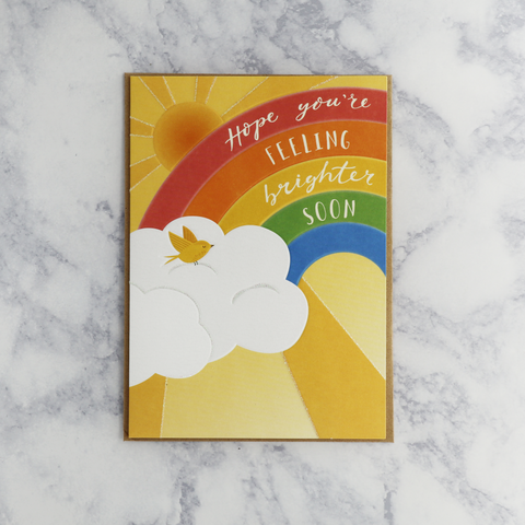 Rainbow Clouds Get Well Card