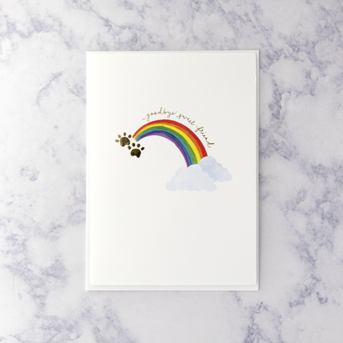 Rainbow Paws Sympathy Card (Pet)