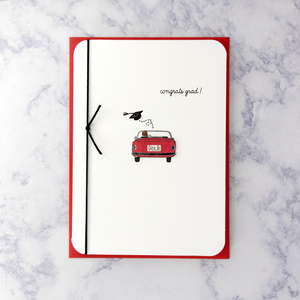 Red Car Graduation Card