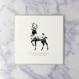 Reindeer With Crown Holiday Card