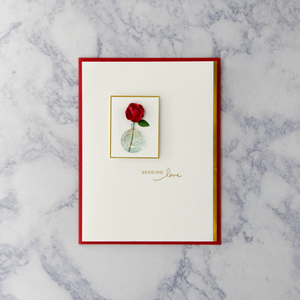 Rose In Dotted Vase Valentine’s Day Card