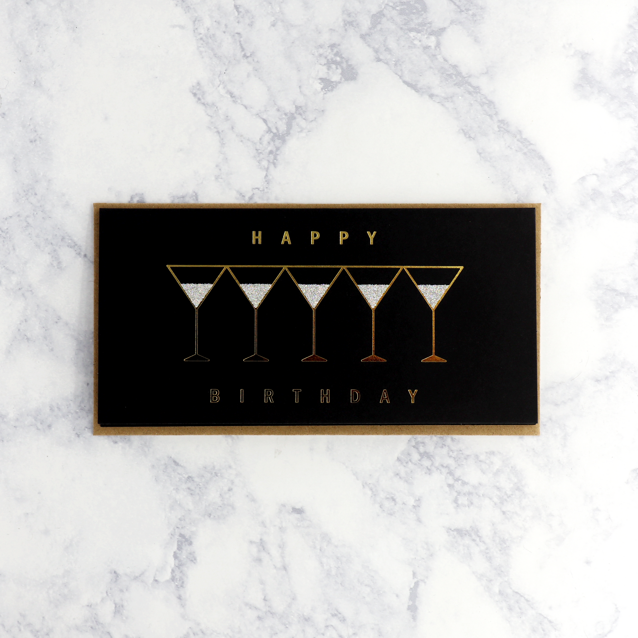 Row Of Martinis Birthday Card