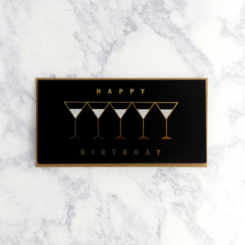 Row Of Martinis Birthday Card
