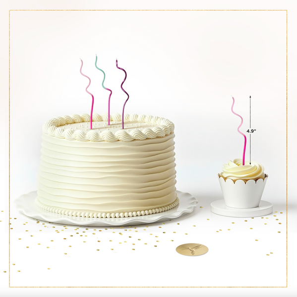 Pink Purple & Teal Swirl Coil Birthday Candles (Set of 12)