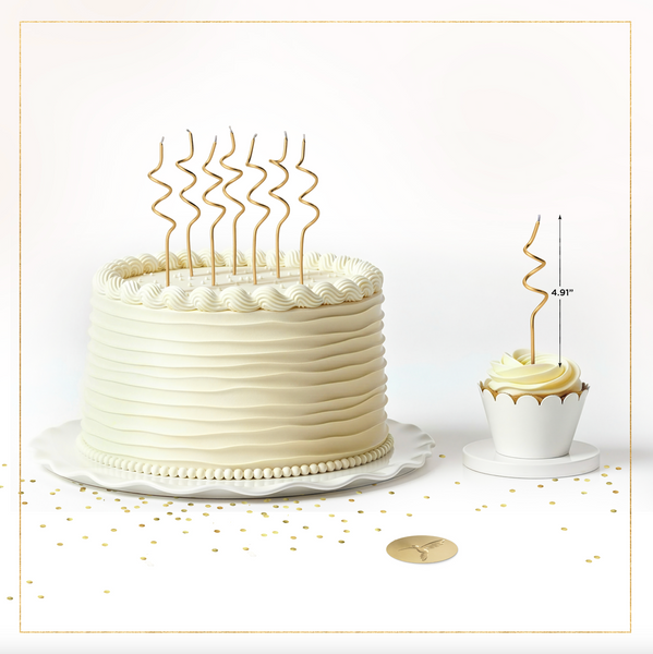 Metallic Gold Swirl Coil Birthday Candles (Set of 12)