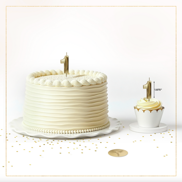No. 1 Metallic Gold Cake Birthday Candle