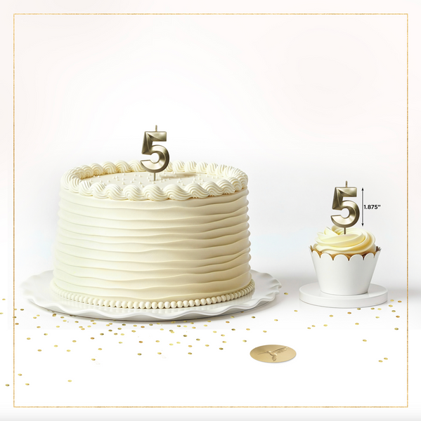 No. 5 Metallic Gold Birthday Candle