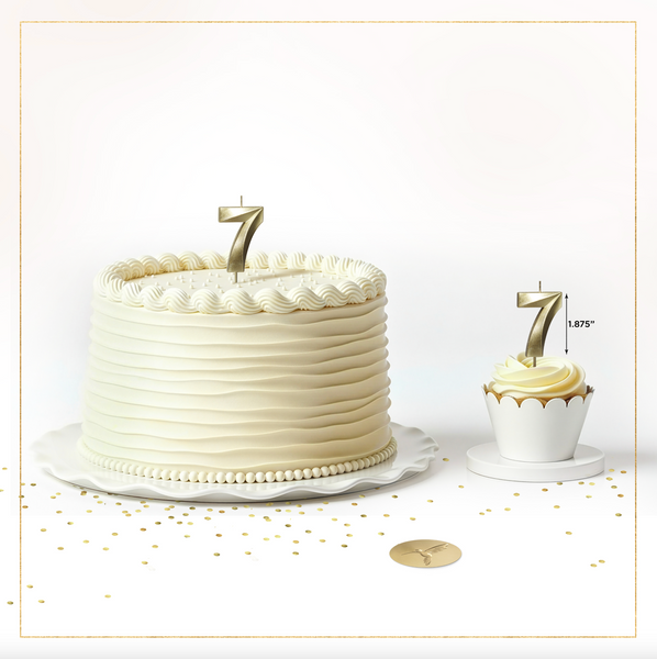 No. 7 Metallic Gold Cake Birthday Candle