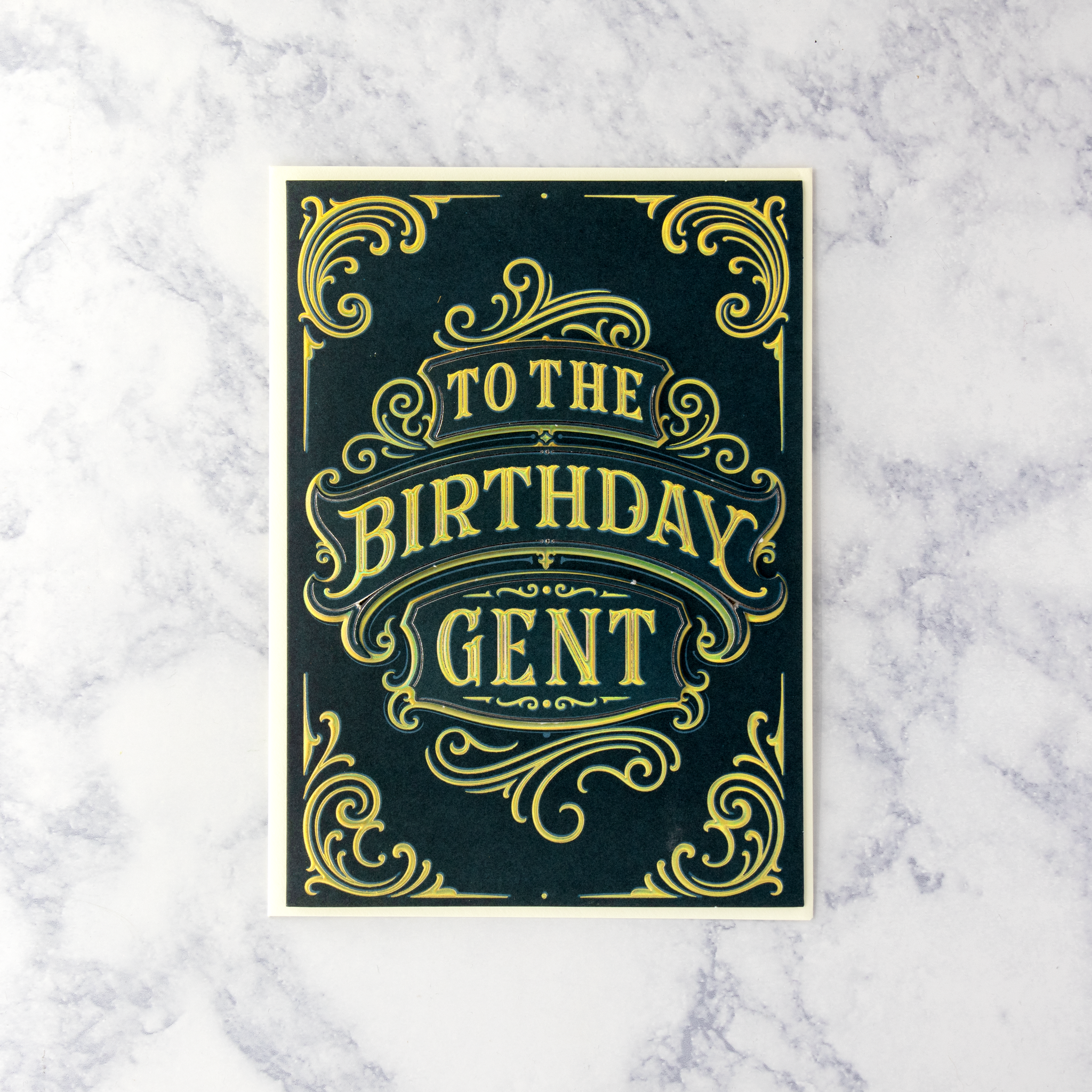 Scroll Lettering Gentleman Birthday Card