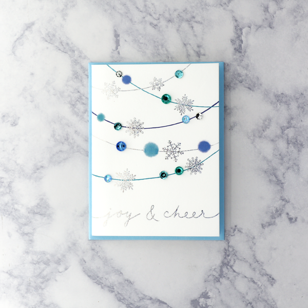Sequin Snowflake Strands Holiday Card
