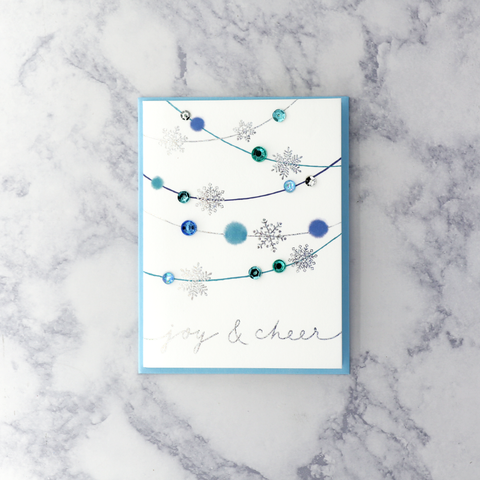 Sequin Snowflake Strands Holiday Card
