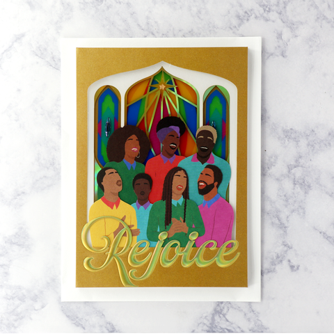 Shadowbox Rejoice Choir Religious Christmas Card