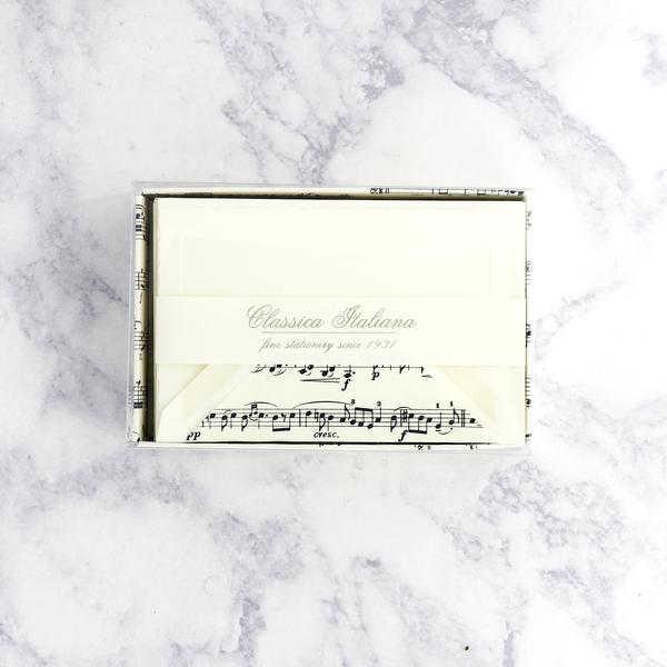 Sheet Music "Vivaldi" Deckled Edge Boxed Notes (Set of 10)