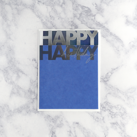 Silver Text Birthday Card