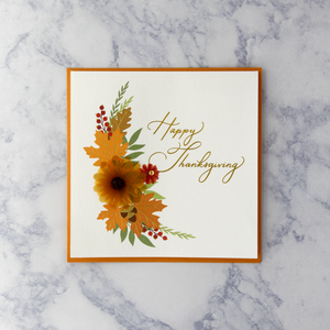 Simple Autumn Foliage Thanksgiving Card