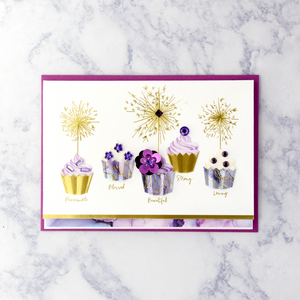 Sparkler Compliment Cupcakes Birthday Card