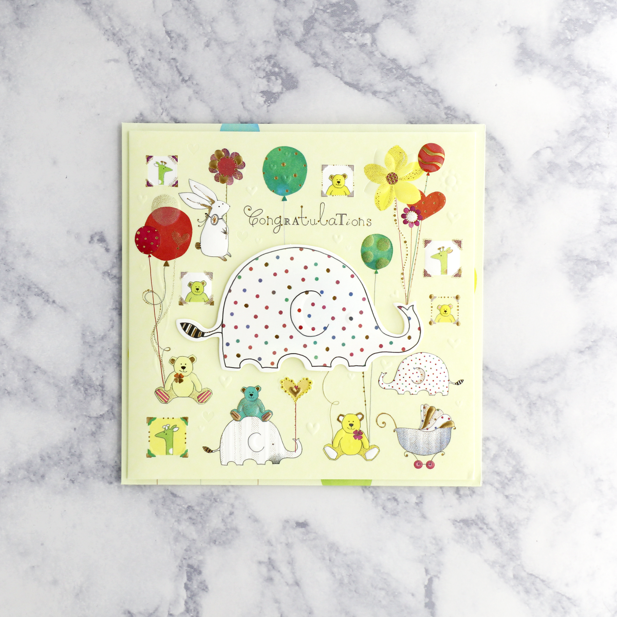 Spotted Elephant New Baby Card