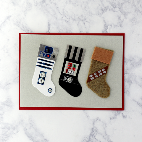 Handmade Star Wars Stockings Christmas Card