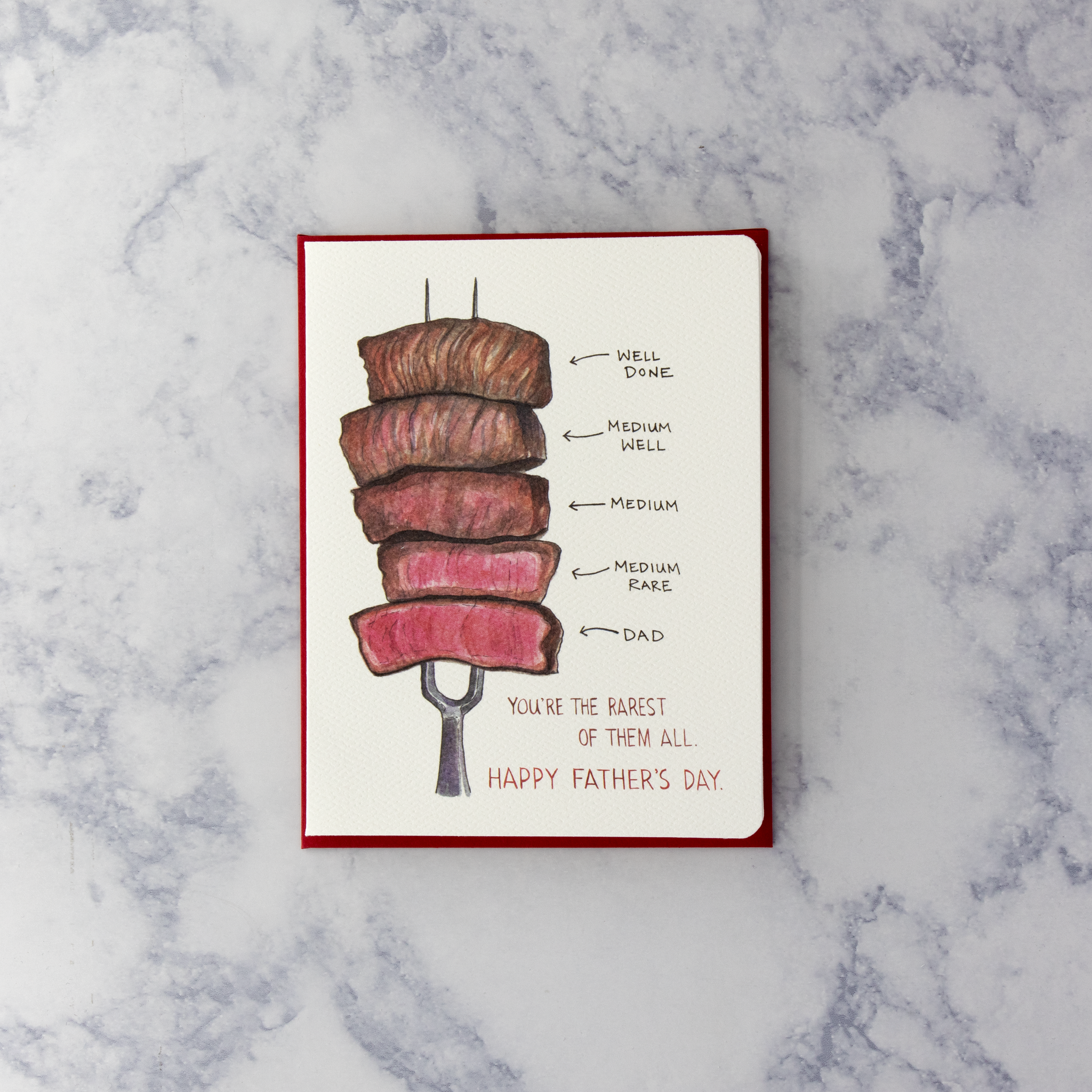 Steak "Rarest Of Them All" Father's Day Card (Dad)