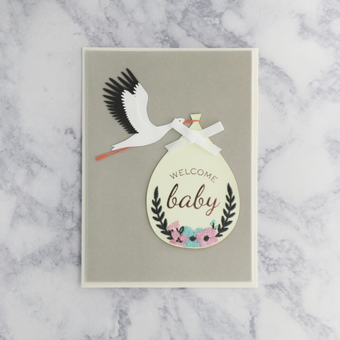 Handmade Stork New Baby Card