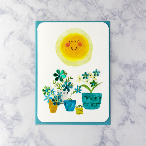Sun & Potted Plants Mother's Day Card