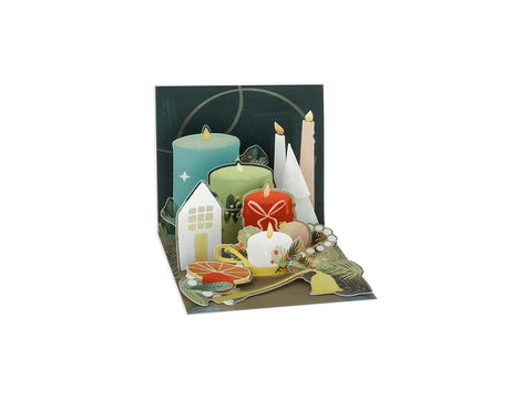 Pop-Up Candles Mini Gift Enclosure Christmas Card