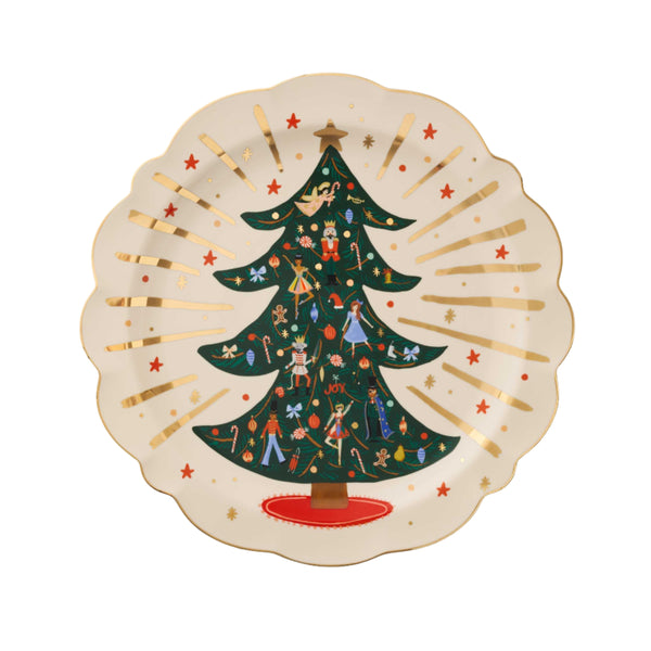 Illustrated Nutcracker Round Christmas Porcelain Serving Platter