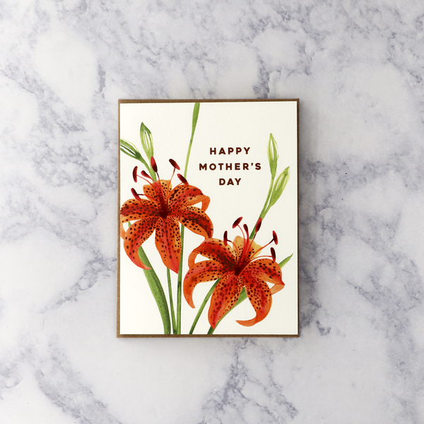tiger lily mother Tiger Lily Mother's Day Card – Bonsai Paper Co