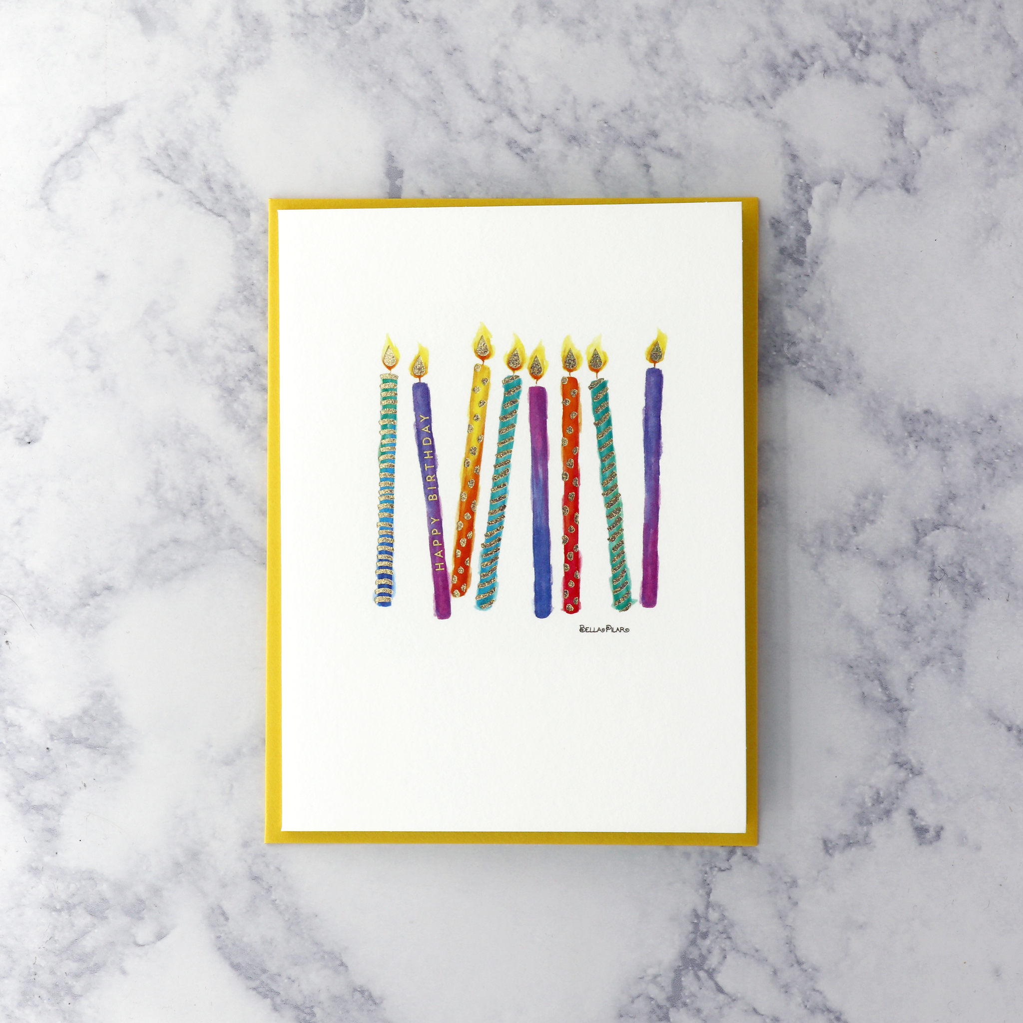 Tossed Candles Birthday Card
