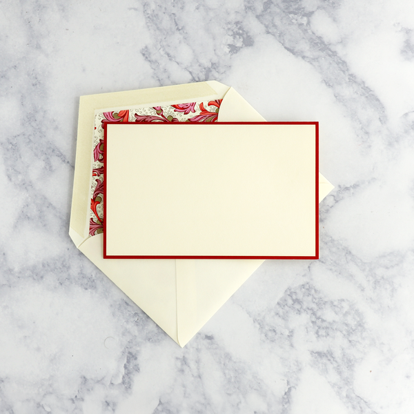 Traditional Red Florentine Bordered Boxed Notes (Set of 10)